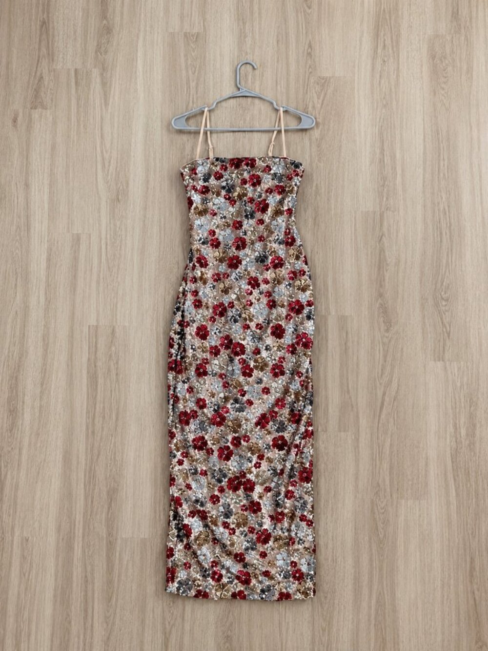 NWT Club L London Vitora Red Floral Sequin Embellished Maxi Dress | Retail $320 View 4